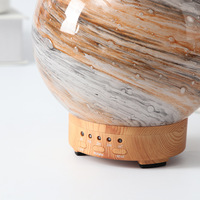 Diffuseur d'huiles essentielles en verre Jupiter rotatif 100 ml, humidificateur ultrasonique électronique avec lumière à 7 couleurs et minuterie