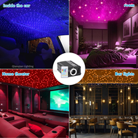 Kit de plafonnier LED RGBW 16W à effet ciel étoilé avec 450 étoiles, contrôle par application et vocal, 7 couleurs pour éclairage d'ambiance intérieur de voiture