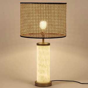 Nassi Italian Natural Rattan Table Lamp 49cm High E27 Incandescent Bulb Switch Control Eco-Friendly - Product Image 1