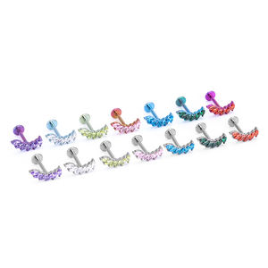 5 ए ज़िरकॉन छह मार्क्विज-आकार वाली भेदी गहने एस्टम f136 चिकित्सा-ग्रेड टाइटेनियम मिश्र धातु एडाज़्ड रंग बदलने वाले कान स्टड - Product Image 3