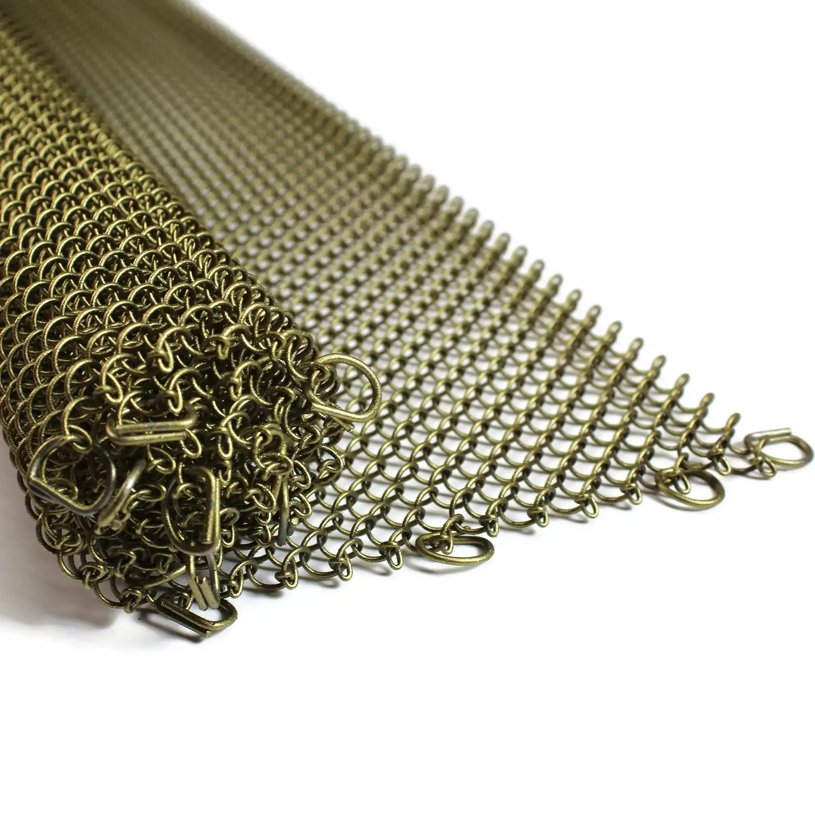 Cortina de malla metálica para colgar, cadena decorativa de acero inoxidable, bobina de aluminio y latón