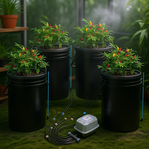 Sistema de Cultivo Hidropónico Dwc Deep Water Culture, 4 Cubetas con Riego por Goteo Superior con Bomba, Fácil de Operar, Modelo D0100H53082 - Product Image 2