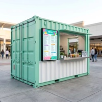 Kiosque de café en conteneur maritime de 20 pieds, stand de bubble tea clé en main, commerce extérieur, café mobile personnalisé à vendre