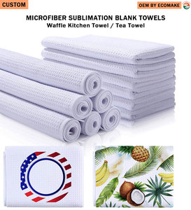 Serviettes en microfibre vierges pour sublimation, séchage rapide, tissage gaufré, pour cuisine et thé, avec logo personnalisé, pour cadeaux <span class=keywords><strong>de</strong></span> cuisine - Vente en gros - Product Image 1