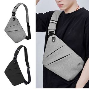 New Trendy Mens <b>Canvas</b> Chest Bag Sports Fanny Pack Cross Body Multi-function Single Shoulder Anti-theft <b>Backpack</b> - Product Image 3