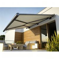 Kanopi Retraktil Aluminium Alloy dengan Kain PVC Anti Air dan Tahan UV, Bermotor, untuk Carport Luar Ruangan, Pantai, dan Resort