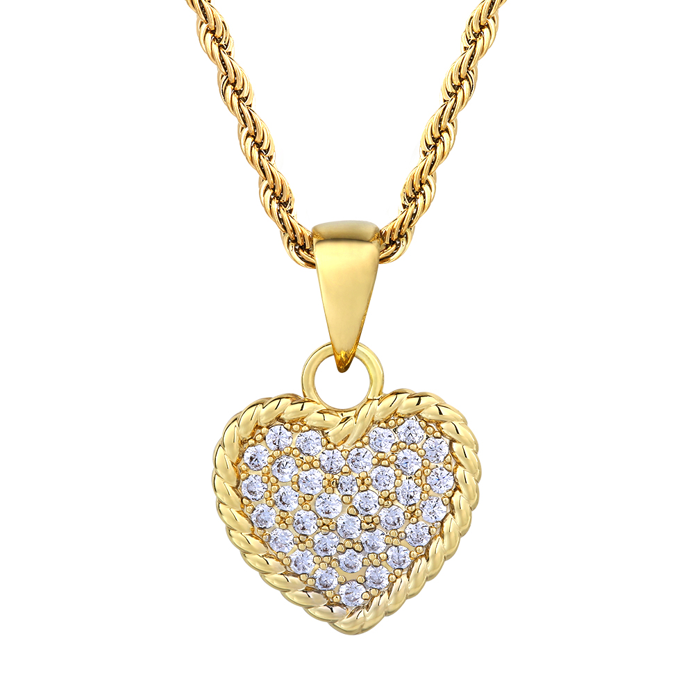 rope chain+gold heart