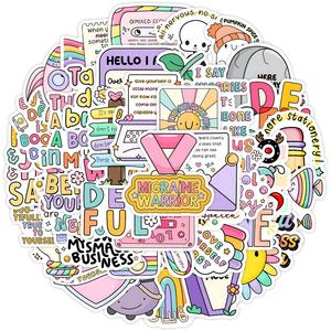 WOWEI50 Cute English <span class=keywords><strong>Phrase</strong></span> Graffiti Stickers and Creative <span class=keywords><strong>Phrase</strong></span> Stickers and Waterproof Stickers - Product Image 1
