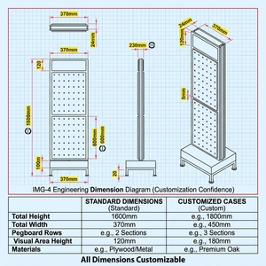 Soporte Giratorio de Madera para Accesorios de Teléfono, Exhibidor de Suelo con Ganchos Giratorios 360°, para Cables, Cargadores <span class=keywords><strong>y</strong></span> Auriculares - Product Image 4