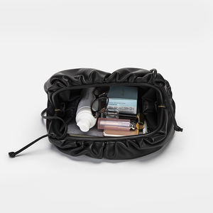 Sac à main en cuir de vachette pour femme, petit sac nuage, bandoulière simple, pochette plissée, style décontracté et tendance - Product Image 3