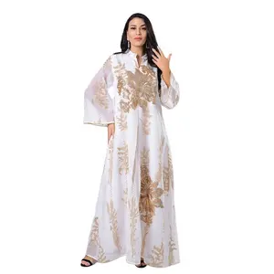 高品质舒适刺绣谦虚女性民族服饰穆斯林迪拜派对Abaya Kaftan