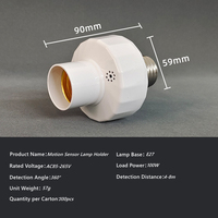 Portalámparas con Sensor de Movimiento por Radar E27, Sensor Inteligente de Cuerpo Humano, Sin Cables, Ideal para Escaleras, Pasillos, Iluminación de Garaje