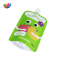 Sachets souples de recharge en gros pour gelée, jus de fruits, purée pour bébé, avec bec verseur, en aluminium, à fond plat