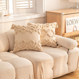 Modern Geometric Tufted Throw Pillow Square Cotton Polyester <b>Cover</b> Washable <b>For</b> Sofa Bedroom <b>Car</b> <b>Seat</b> Cushion - Product Image 1