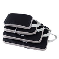 Juego de 4 Cubos de Compresión Expandibles para Empacar, Bolsas Organizadoras de Equipaje de Viaje de Poliéster, Accesorios de Viaje