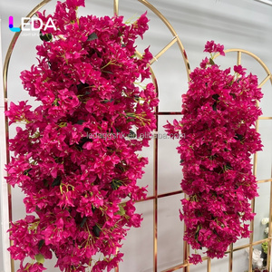 LEDA Customized Size Hot Pink Handmade Silk Mixed Rose Flower <b>Runner</b> <b>Wedding</b> <b>Table</b> Decoration Stage Backdrop for Events Decor - Product Image 2