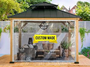 LIYUAN Bâche transparente personnalisée <span class=keywords><strong>pour</strong></span> <span class=keywords><strong>balcon</strong></span> pare-vent transparent Protection solaire imperméable PVC rideau extérieur <span class=keywords><strong>serre</strong></span> - Product Image 3