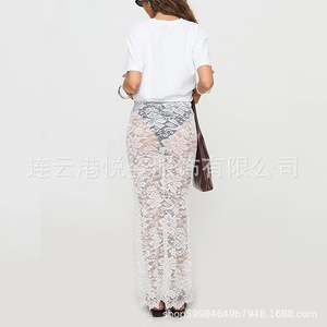 Hot-selling European and American style sexy <b>lace</b> see-through long dress for cross-border e-commerce, source factory wholesale - Product Image 2