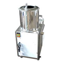 Laveuse et Éplucheuse Électrique Commerciale de Pommes de Terre, Coupe-Légumes avec Moteur, Taille de Coupe Réglable, en Acier Inoxydable