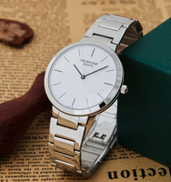 Montre à quartz ultra-fine de luxe Sparktime unisexe, bracelet en acier inoxydable de 20 mm, verre saphir de 36 mm, haute qualité