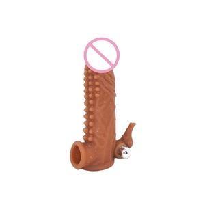 Многоразовый силиконовый презерватив с шипами и втулками для пениса - Product Image 1