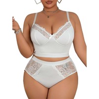 Ensemble de soutien-gorge élégant et respirant SMOOTH Plus Size, en dentelle, coupe haute, bonnet complet, semi-transparent, push-up, décolleté en V profond, sans fermeture, dos élégant