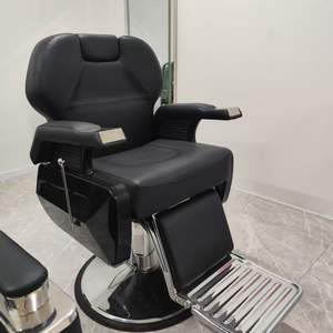 Silla de Barbería Plegable con Bomba de Aceite Resistente, Silla de Peluquería de Cuero Sintético, Silla de Salón de Belleza - Product Image 1