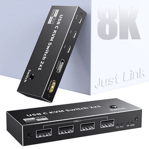 Justlink TYPE C Commutateur KVM 2x1 HDMI2.1 + DP1.4 avec 8K 60Hz 4K <span class=keywords><strong>144Hz</strong></span> Commutateur KVM <span class=keywords><strong>HDMI</strong></span> USB 2 ports Commutateur DP certifié Rohs - Product Image 1