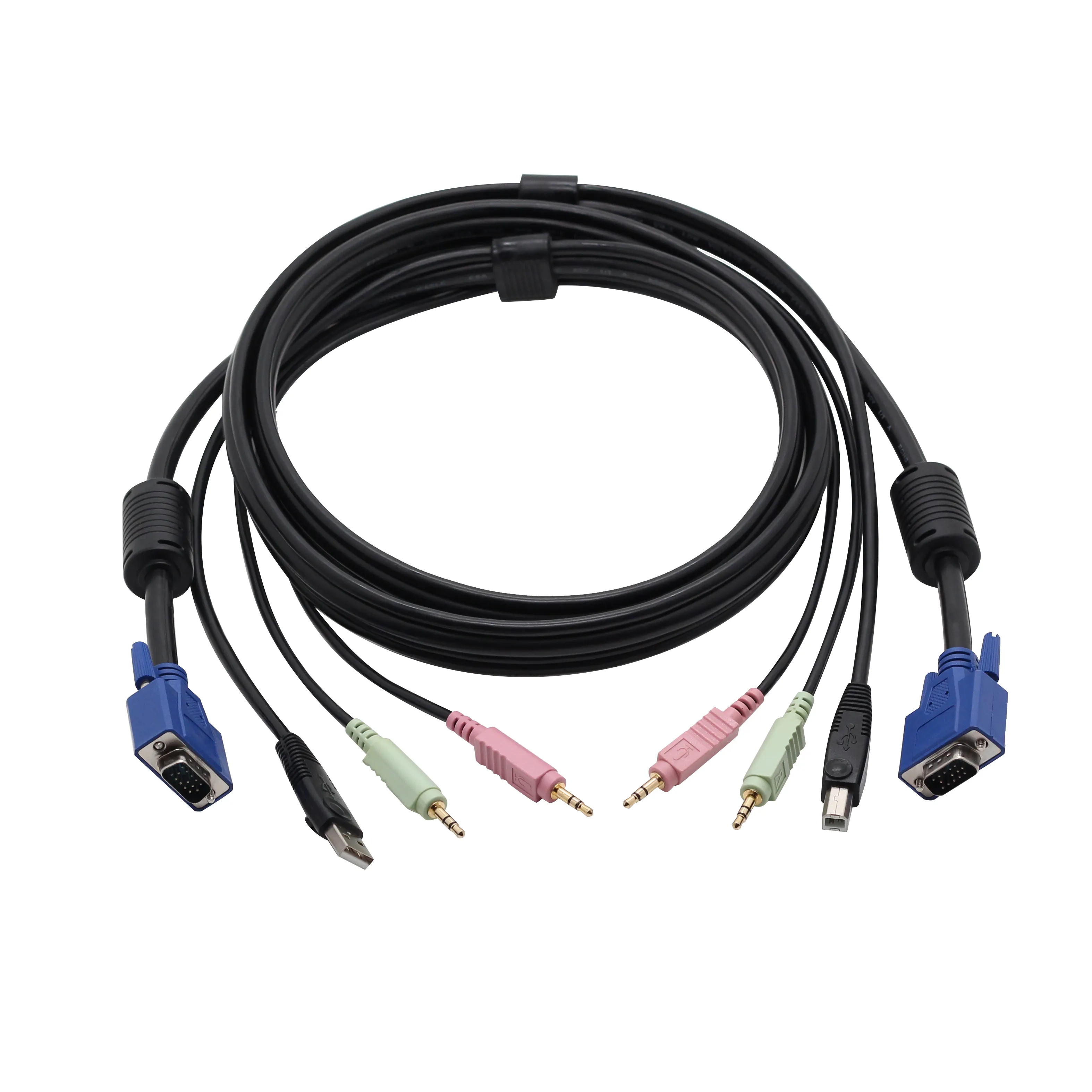 4-In-1 Usb Vga Kvm Kabel Met Audio En Microfoon Alles In Een Kabel Kvm Switch Adapter Vga Usb Kvm-Switcher Kabel