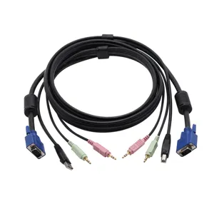 4-trong-1 USB VGA KVM cáp với âm thanh và microphone tất cả trong một cáp KVM chuyển đổi Adapter VGA USB kvm-<span class=keywords><strong>switcher</strong></span> Cáp - Product Image 1