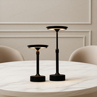 Lampe de table LED rechargeable au design classique pour la décoration du salon, style moderne, abat-jour rond, port USB, éclairage de bureau à batterie
