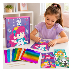 Bulk Foil Painting Kit Kids <b>Magic</b> Picture Canvas Craft <b>Set</b> Grip Strength Training Classroom Holiday Giveaway Gift - Product Image 6