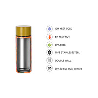 Bouteille isotherme sous vide en acier inoxydable sans BPA, mini, avec impression 3D intégrale, 120 ml, pour femmes et enfants
