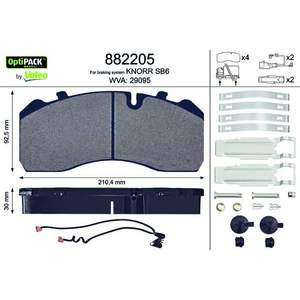 Kit Pastiglie Freno, Freno a Disco Adatto per Pastiglie e Indicatori IVECO 882205 - Product Image 4