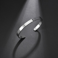 Bracelet jonc unisexe en acier inoxydable gravé sur mesure, accessoire tendance pour tenues de fête homme et femme, dropshipping