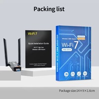 Carte réseau sans fil USB 3.0 Wifi7 6500Mbps, adaptateur USB tri-bande 2.4G/5G/6G BE6500M, Dongle WIFI pour Windows 10/11