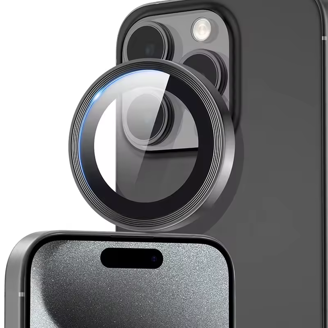 2024 With Remove Titanium Black Camera Protector Matte Metal Lens Camera Protector for iphone 16pro 16promax 16plus Lens Cover