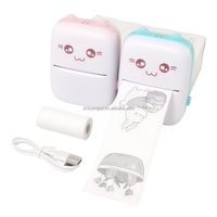 Printer Mini Portabel Murid Tanpa Tinta, Printer Mini Termal 57X30Mm Kualitas Tinggi