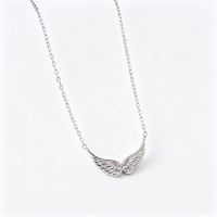 Collier tendance en acier inoxydable avec chaîne en bambou, pendentif aile d'ange double creuse personnalisé, plaqué or 18 carats, style Europe-Amérique