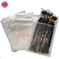 Sac plastique transparent à fermeture éclair pour vêtements, en Poly, avec Logo personnalisé, 100 unités