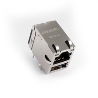 Módulo magnético RJ45 de un solo puerto con doble USB Tyco 1-1840012-2 RJ45 Conector combinado USB Conectores Ethernet 0892-1GX1-62