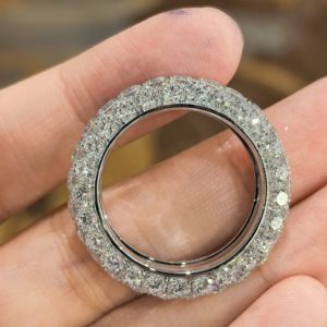 Anillos de compromiso de oro macizo de 14 quilates con diamantes de laboratorio, anillos de boda para hombre, banda de eternidad, anillo de diamantes cultivados en laboratorio - Product Image 3