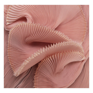 Tissu en organza plissé <span class=keywords><strong>blanc</strong></span> en gros, petites plis, maille plissée violette pour décoration de mariage, tissu de créateur, tissu en crêpe - Product Image 3