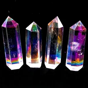 Wholesale Angel Aura Quartz Crystals Point Wand Spirit Quartz Angel Aura Quartz Tower