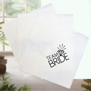 50 serviettes de table pour mariage, serviettes en papier imprimées « Team Bride » pour la décoration de mariage, cadeaux et faveurs en gros pour enterrement de vie de jeune fille - Product Image 3