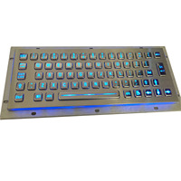 Keypad atm pabrik profesional Panel Backlit baja Keyboard Desktop tahan air dengan Mouse Trackball