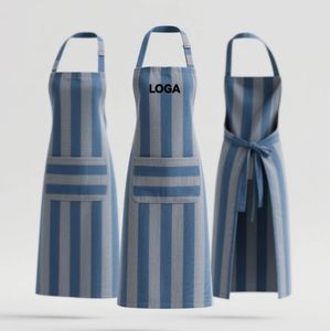 Delantal de Cocina Personalizado al por Mayor con Logotipo Personalizado, Delantal de Restaurante Impermeable con Rayas, 100% Poliéster, Colores Personalizados - Product Image 5