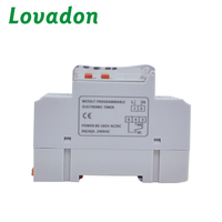 Sakelar Timer Elektronik Mingguan yang Dapat Diprogram DIN Rail 85-265V AC/DC 30(16)A 240VAC dengan Kontak NO NC