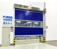 Porte de garage à enroulement rapide de taille personnalisée, minimaliste, pour atelier, en PVC, surface transparente finie