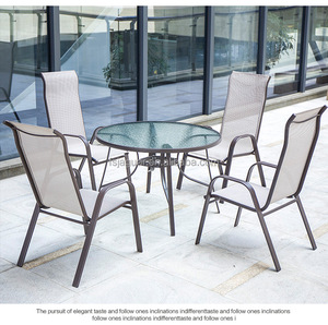 Conjunto <span class=keywords><strong>de</strong></span> Muebles <span class=keywords><strong>de</strong></span> Exterior para Bistro Comercial, Sillas Apilables con <span class=keywords><strong>Mesa</strong></span> <span class=keywords><strong>de</strong></span> Metal para <span class=keywords><strong>Terraza</strong></span> <span class=keywords><strong>de</strong></span> Restaurante - Product Image 2